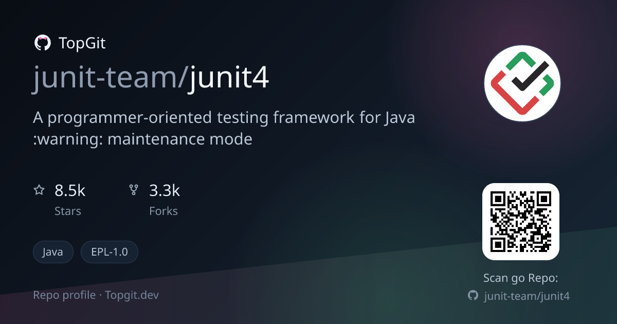 TopGit repo profile image for junit-team/junit4