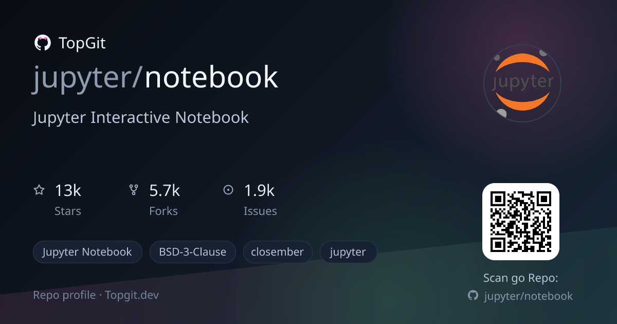 TopGit repo profile image for jupyter/notebook