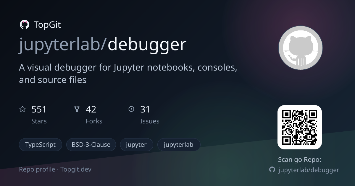 TopGit repo profile image for jupyterlab/debugger