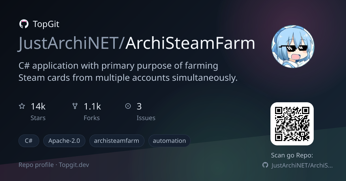 TopGit repo profile image for JustArchiNET/ArchiSteamFarm