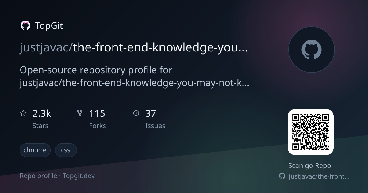 TopGit repo profile image for justjavac/the-front-end-knowledge-you-may-not-know