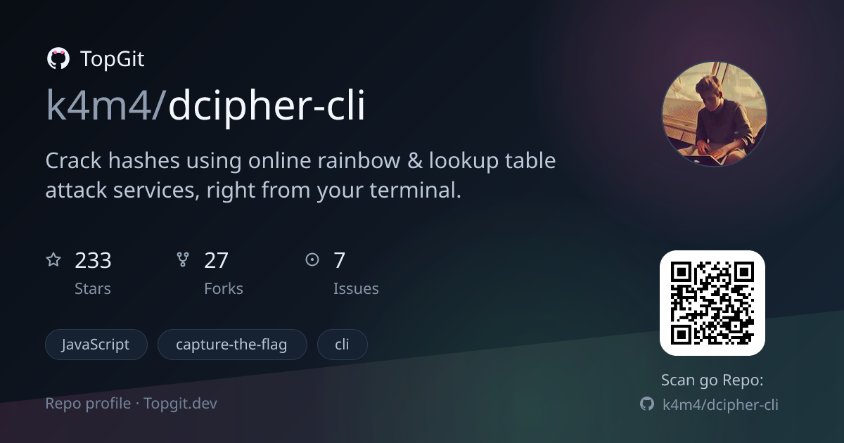 TopGit repo profile image for k4m4/dcipher-cli