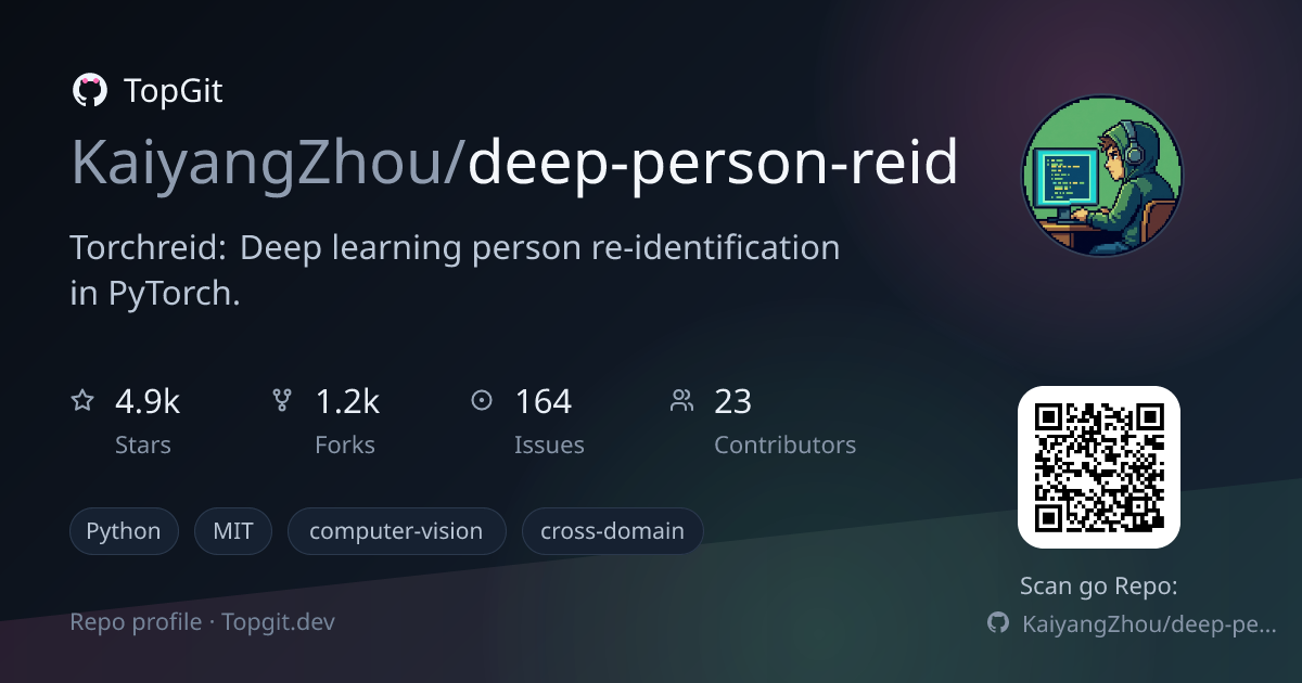 TopGit repo profile image for KaiyangZhou/deep-person-reid
