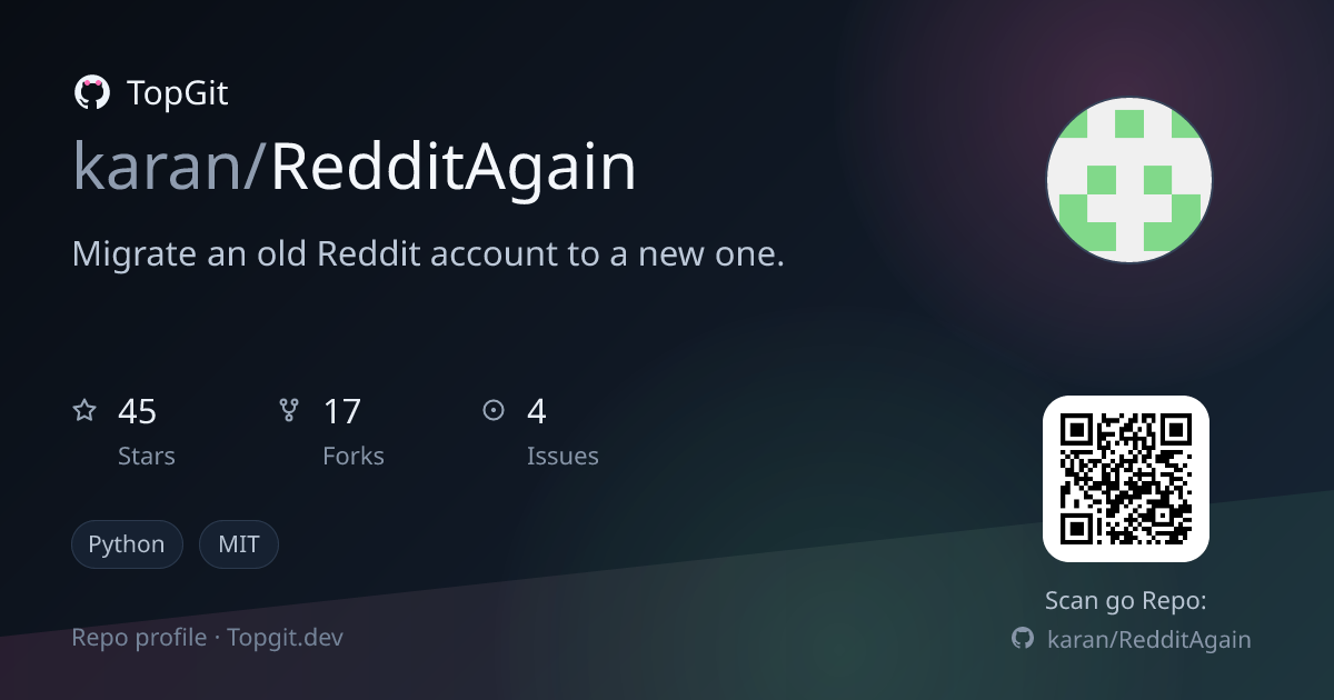 TopGit repo profile image for karan/RedditAgain