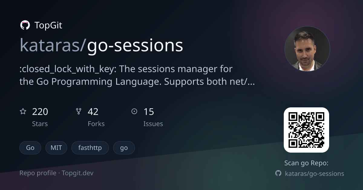 TopGit repo profile image for kataras/go-sessions