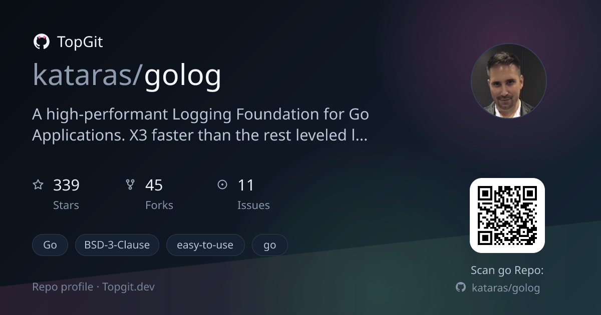 TopGit repo profile image for kataras/golog
