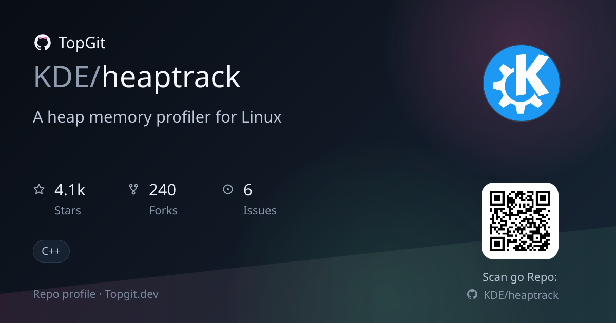TopGit repo profile image for KDE/heaptrack