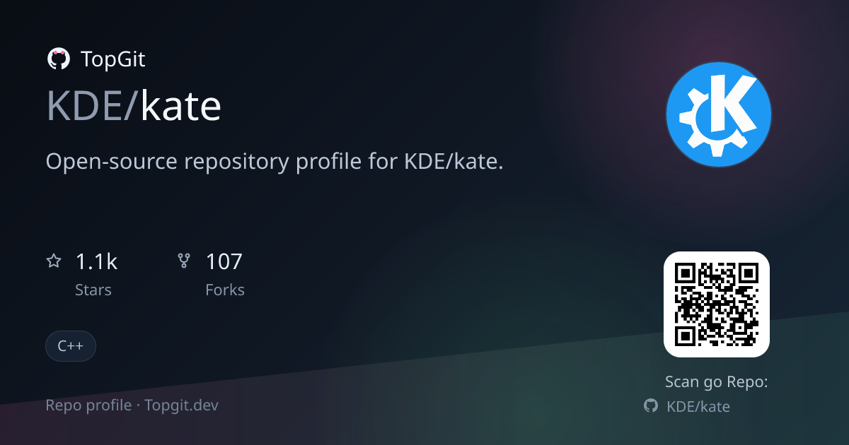 TopGit repo profile image for KDE/kate