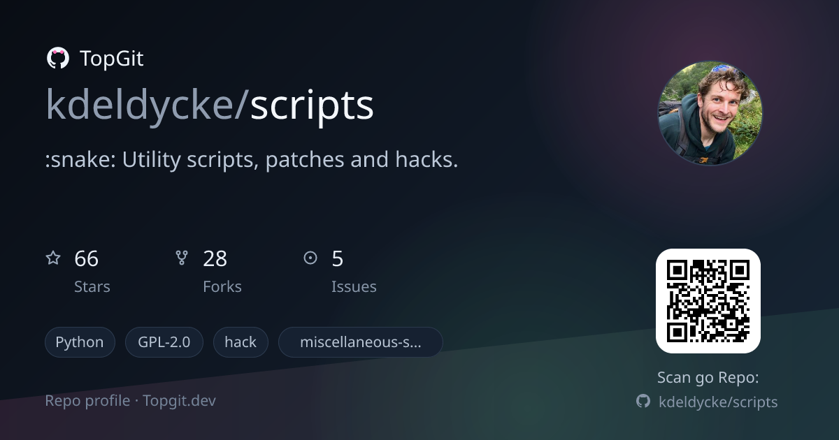 TopGit repo profile image for kdeldycke/scripts