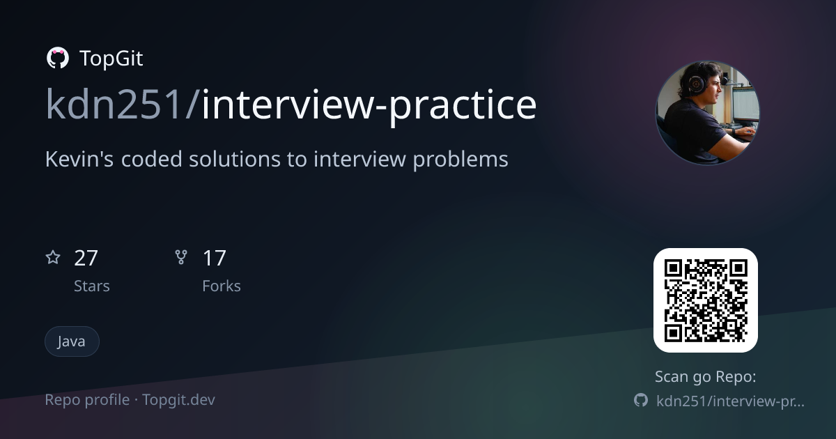TopGit repo profile image for kdn251/interview-practice