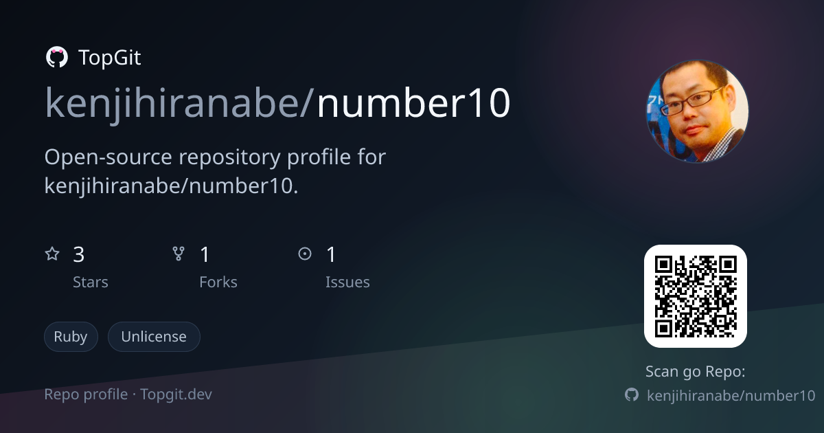 TopGit repo profile image for kenjihiranabe/number10