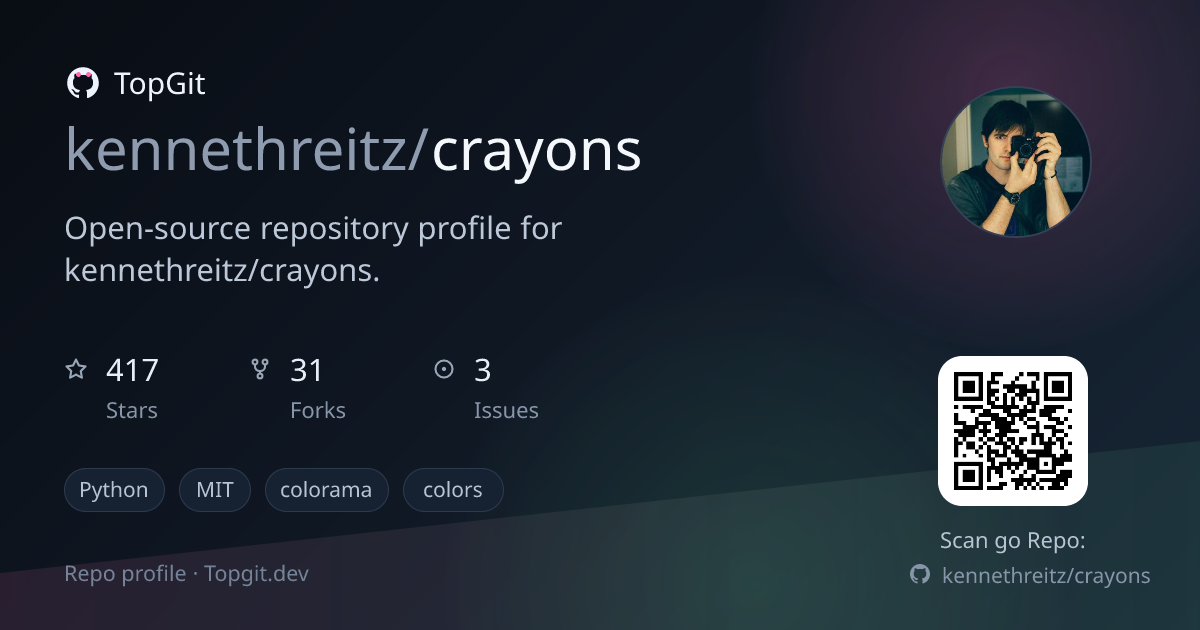 TopGit repo profile image for kennethreitz/crayons