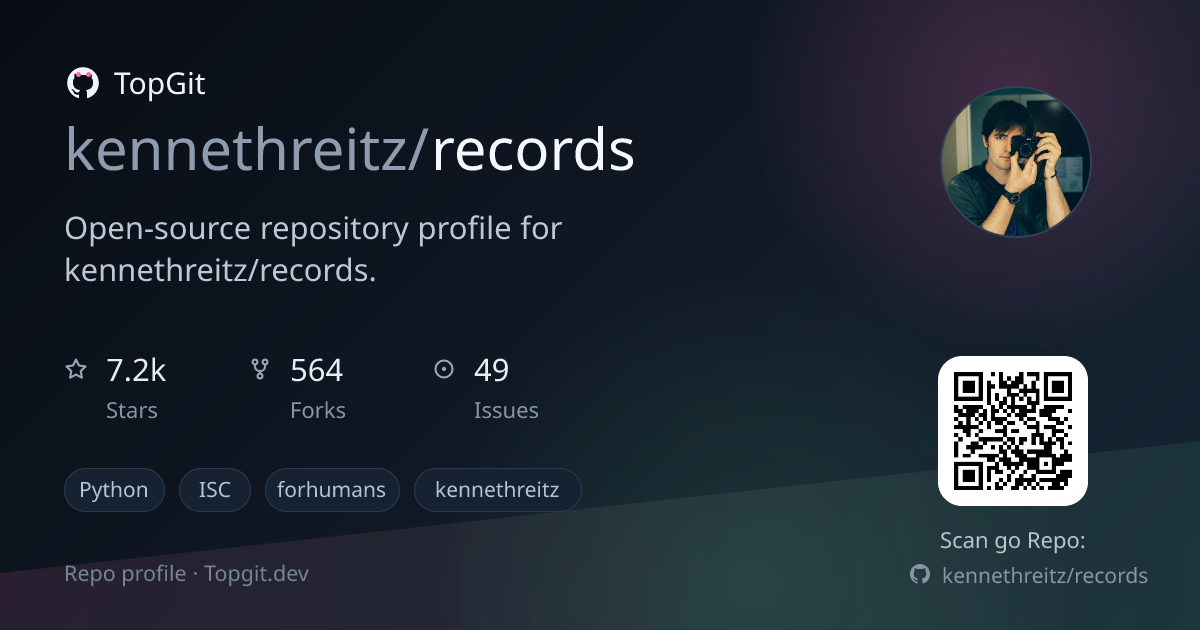 TopGit repo profile image for kennethreitz/records