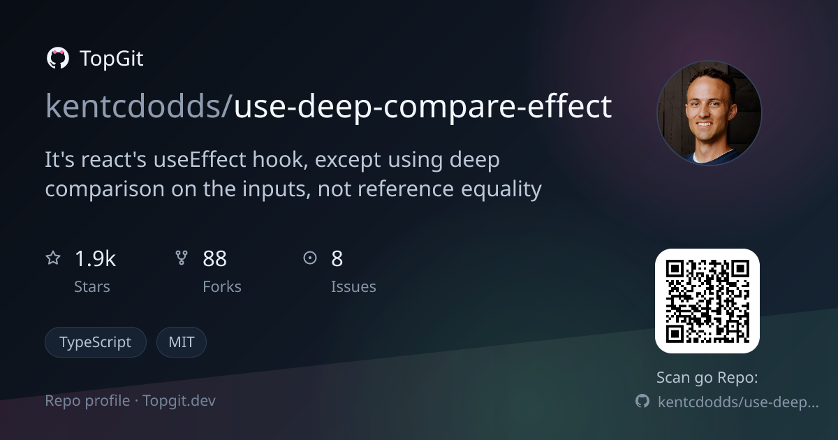 TopGit repo profile image for kentcdodds/use-deep-compare-effect