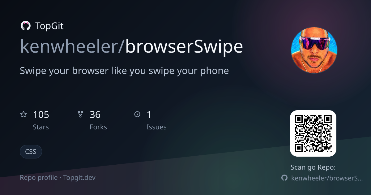 TopGit repo profile image for kenwheeler/browserSwipe