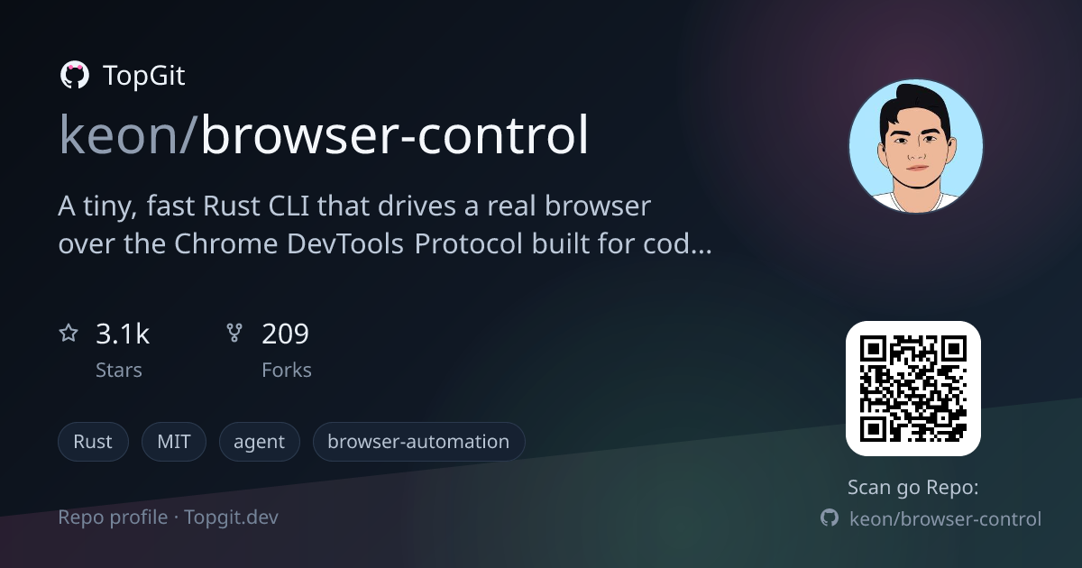 TopGit repo profile image for keon/browser-control