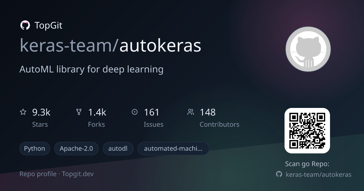 TopGit repo profile image for keras-team/autokeras