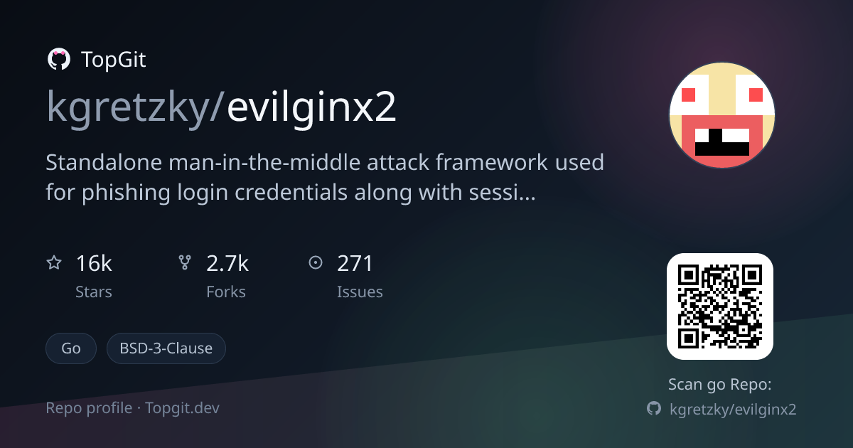 TopGit repo profile image for kgretzky/evilginx2