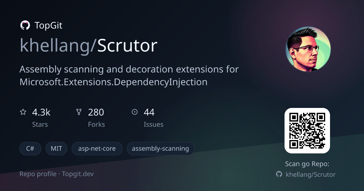 TopGit repo profile image for khellang/Scrutor