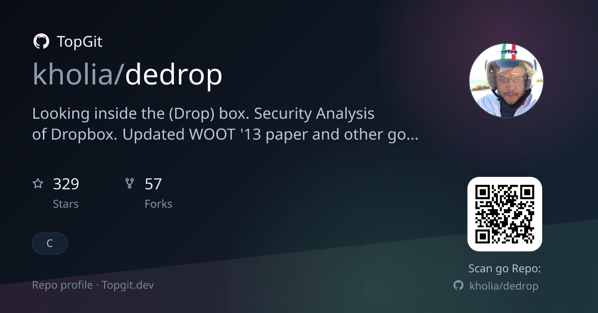 TopGit repo profile image for kholia/dedrop