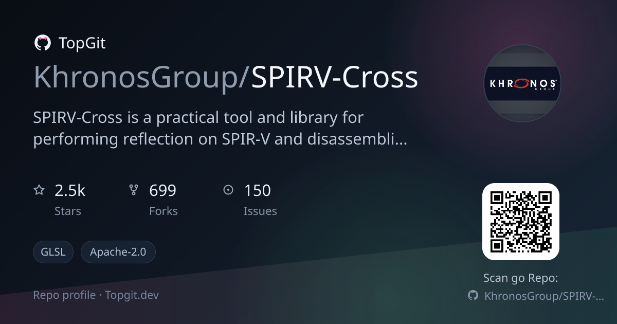 TopGit repo profile image for KhronosGroup/SPIRV-Cross