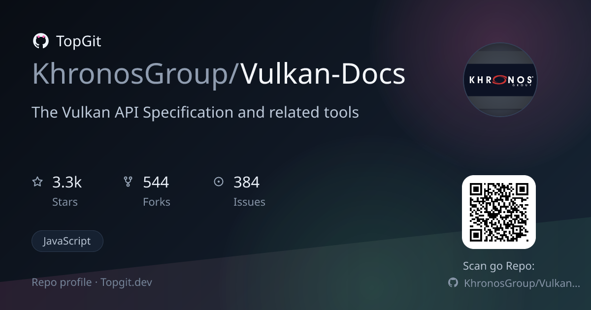TopGit repo profile image for KhronosGroup/Vulkan-Docs