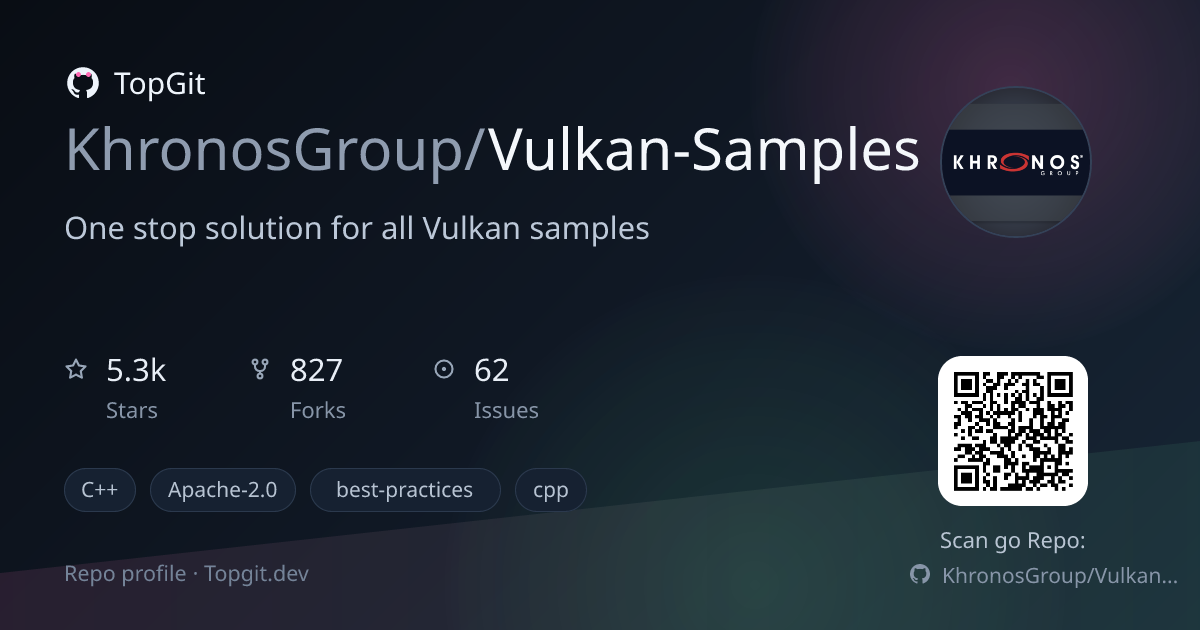 TopGit repo profile image for KhronosGroup/Vulkan-Samples