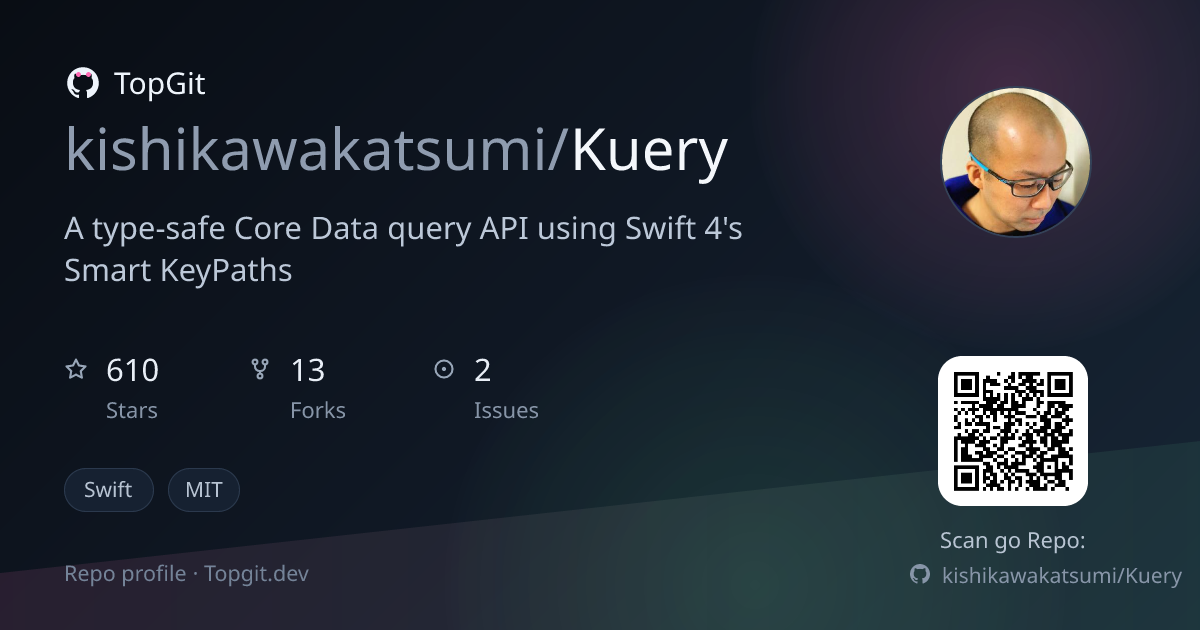 TopGit repo profile image for kishikawakatsumi/Kuery