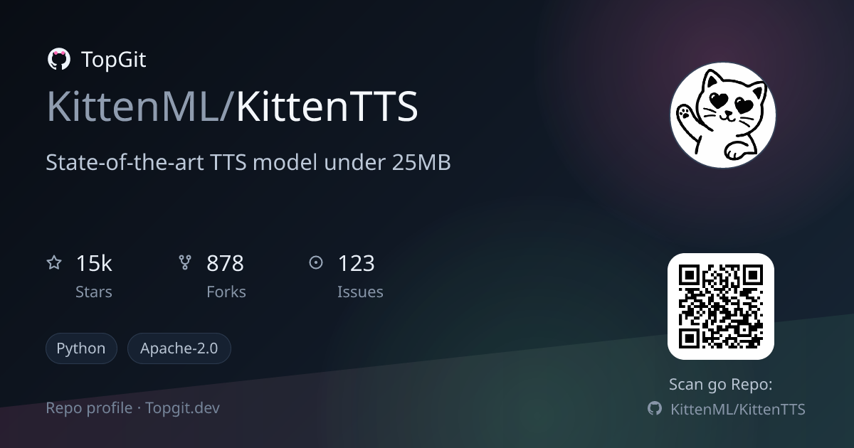 TopGit repo profile image for KittenML/KittenTTS