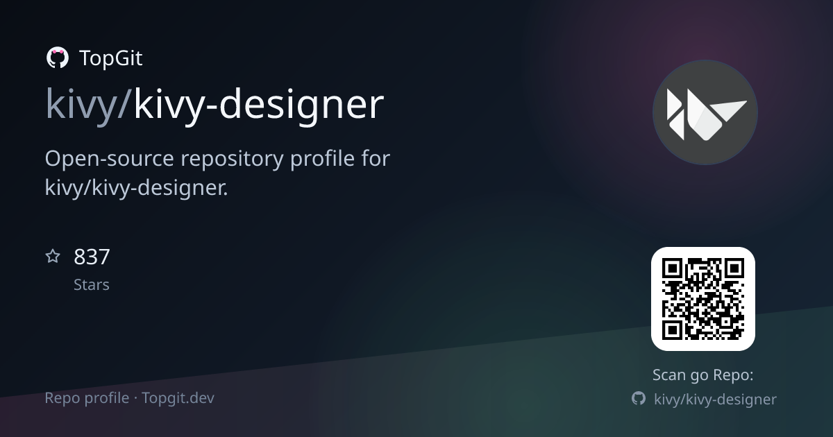 TopGit repo profile image for kivy/kivy-designer