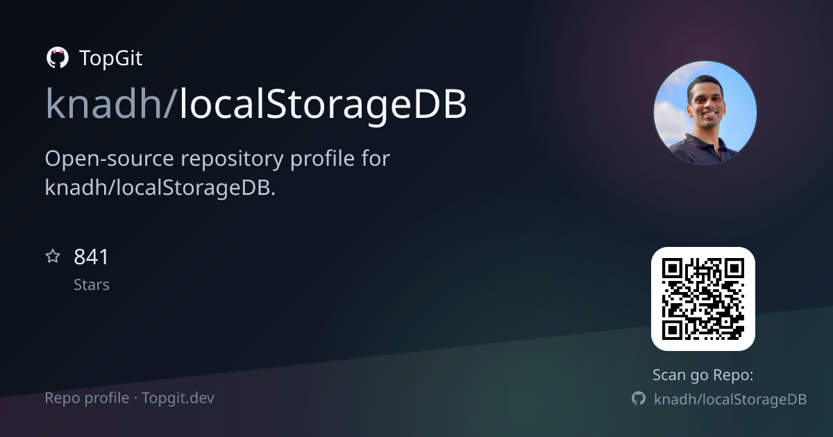TopGit repo profile image for knadh/localStorageDB
