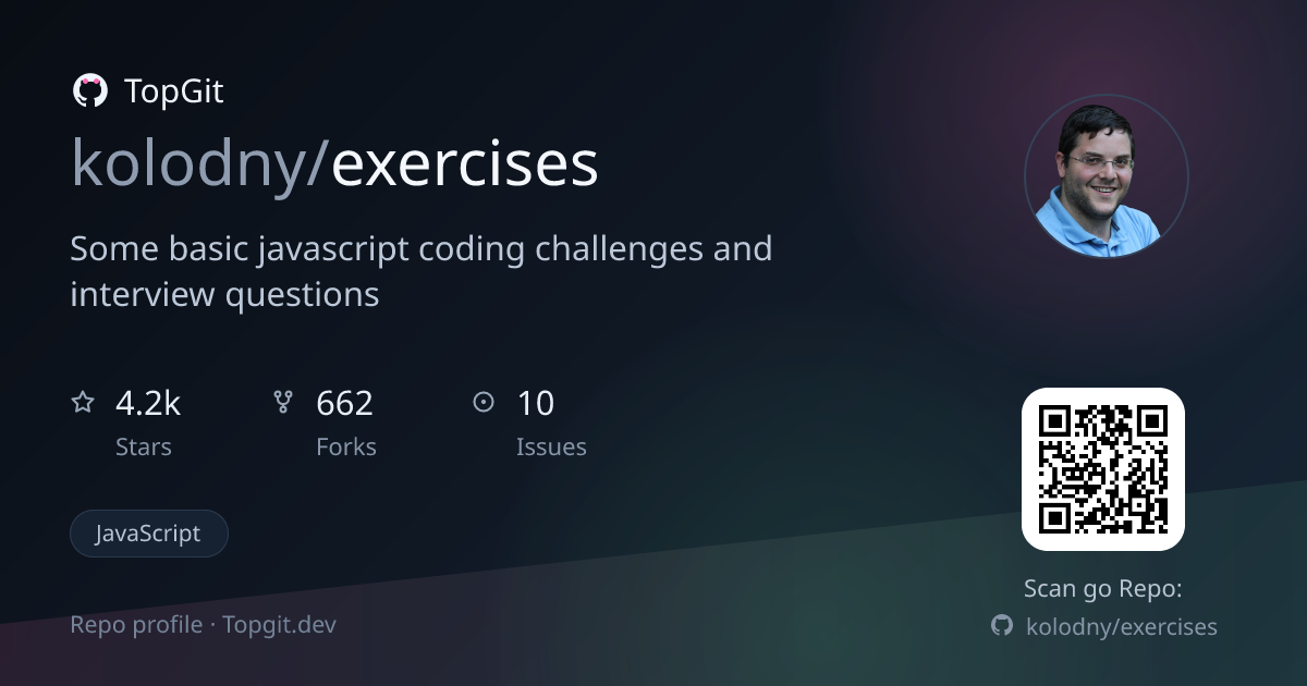 TopGit repo profile image for kolodny/exercises