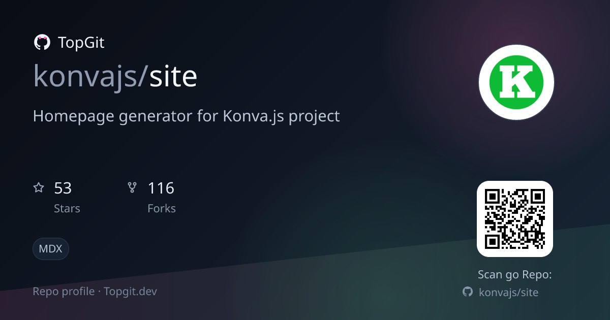 TopGit repo profile image for konvajs/site