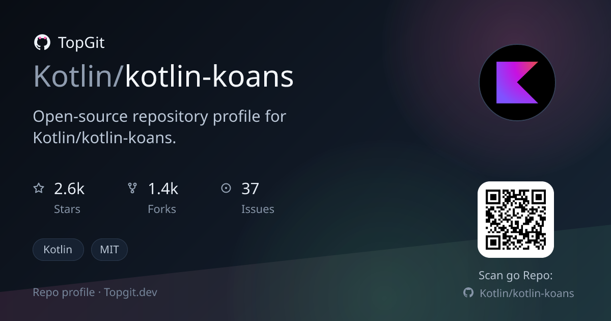 TopGit repo profile image for Kotlin/kotlin-koans