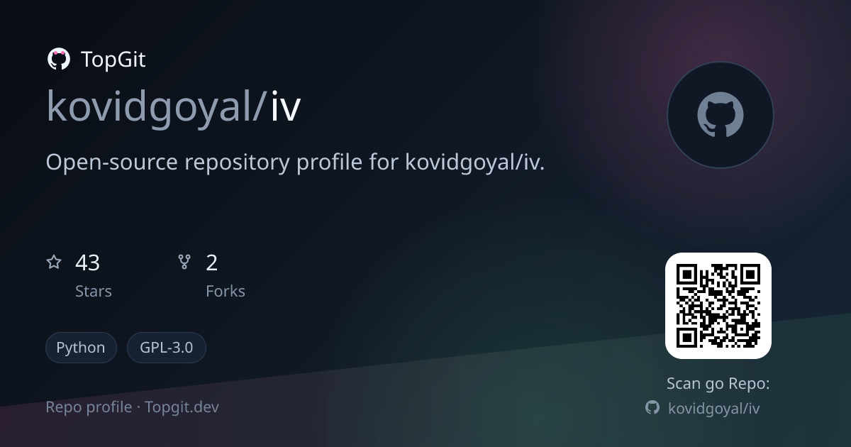 TopGit repo profile image for kovidgoyal/iv