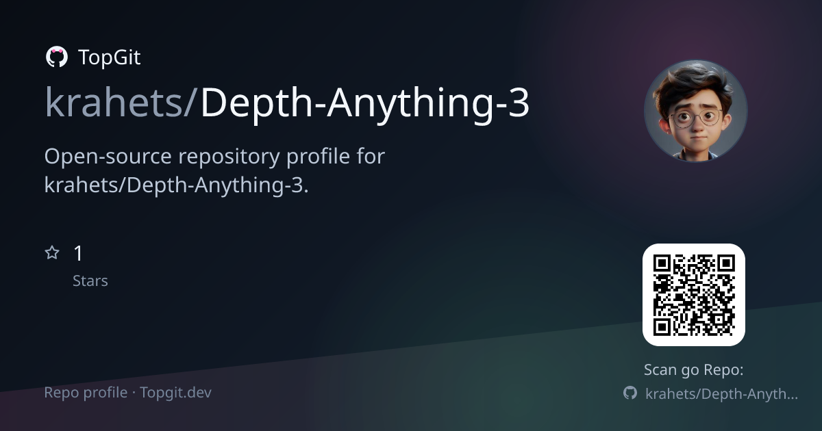TopGit repo profile image for krahets/Depth-Anything-3