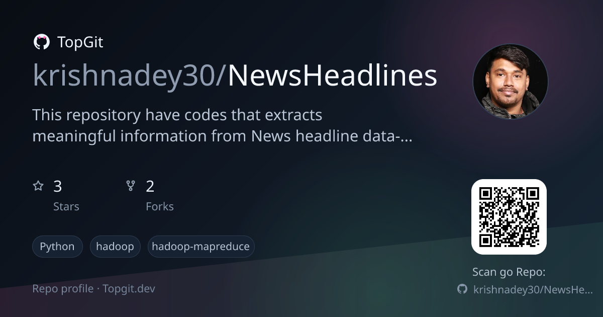 TopGit repo profile image for krishnadey30/NewsHeadlines