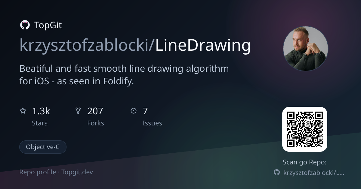 TopGit repo profile image for krzysztofzablocki/LineDrawing