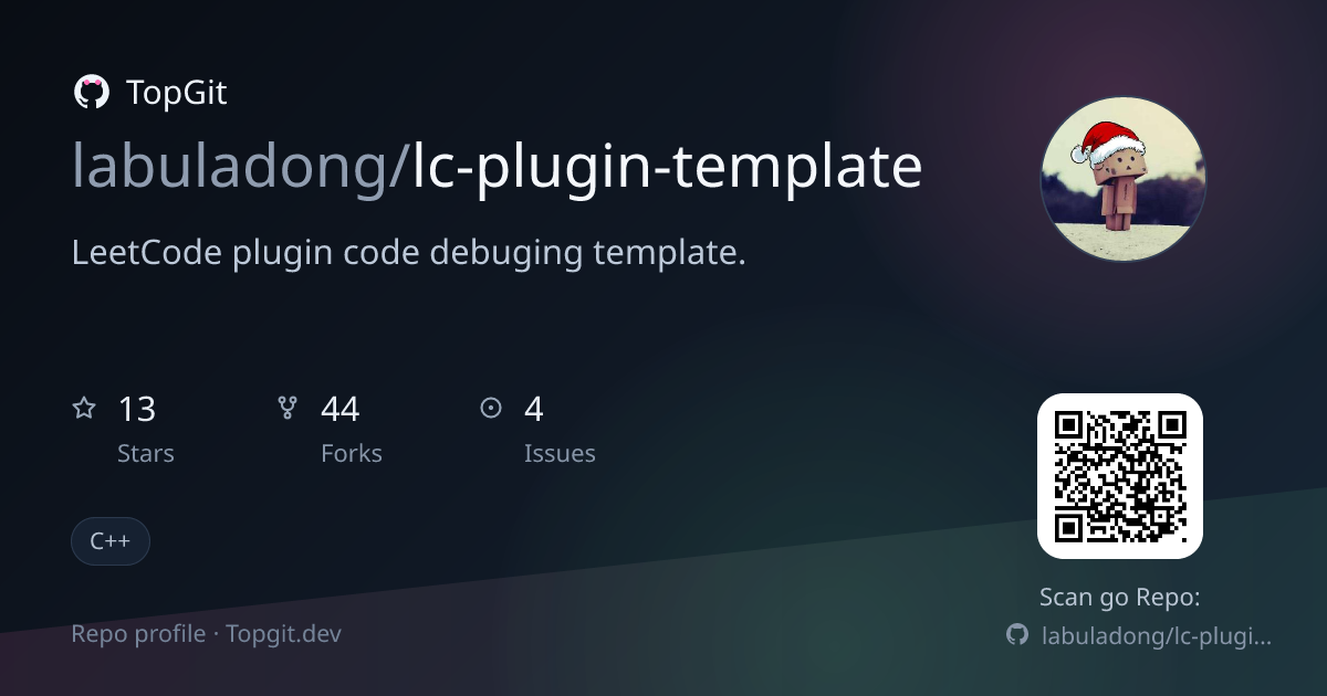 TopGit repo profile image for labuladong/lc-plugin-template