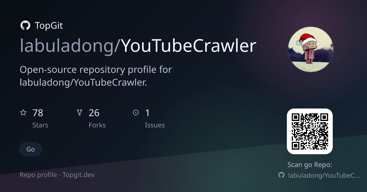 TopGit repo profile image for labuladong/YouTubeCrawler