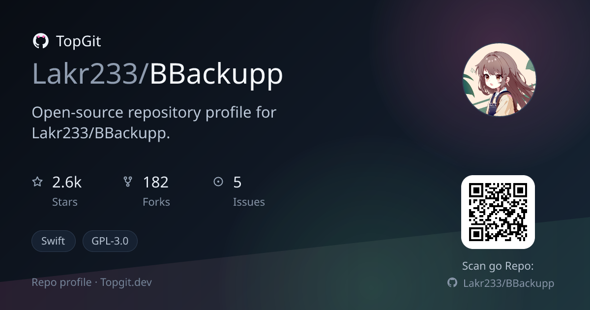TopGit repo profile image for Lakr233/BBackupp