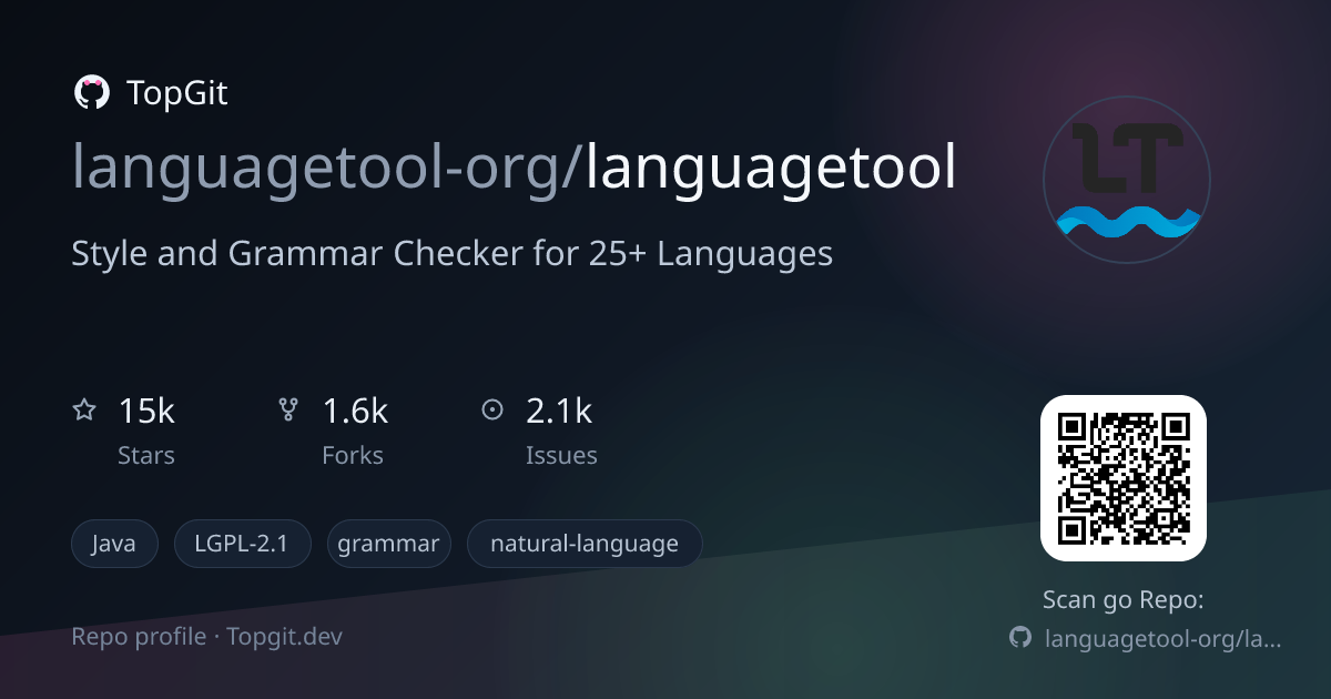 TopGit repo profile image for languagetool-org/languagetool