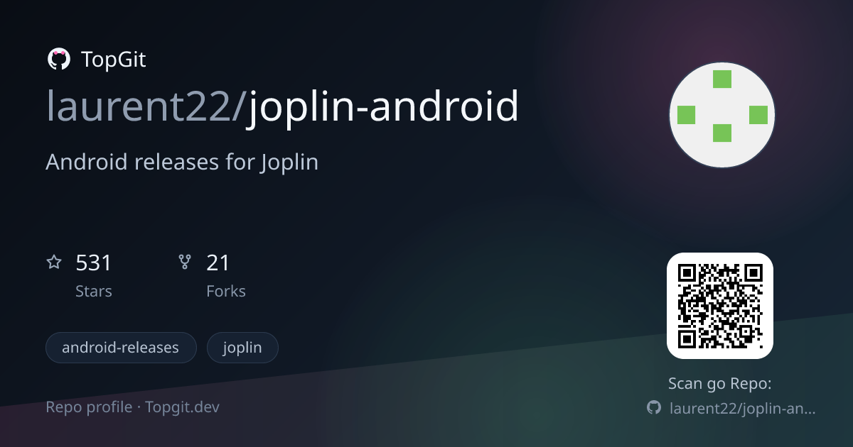 TopGit repo profile image for laurent22/joplin-android