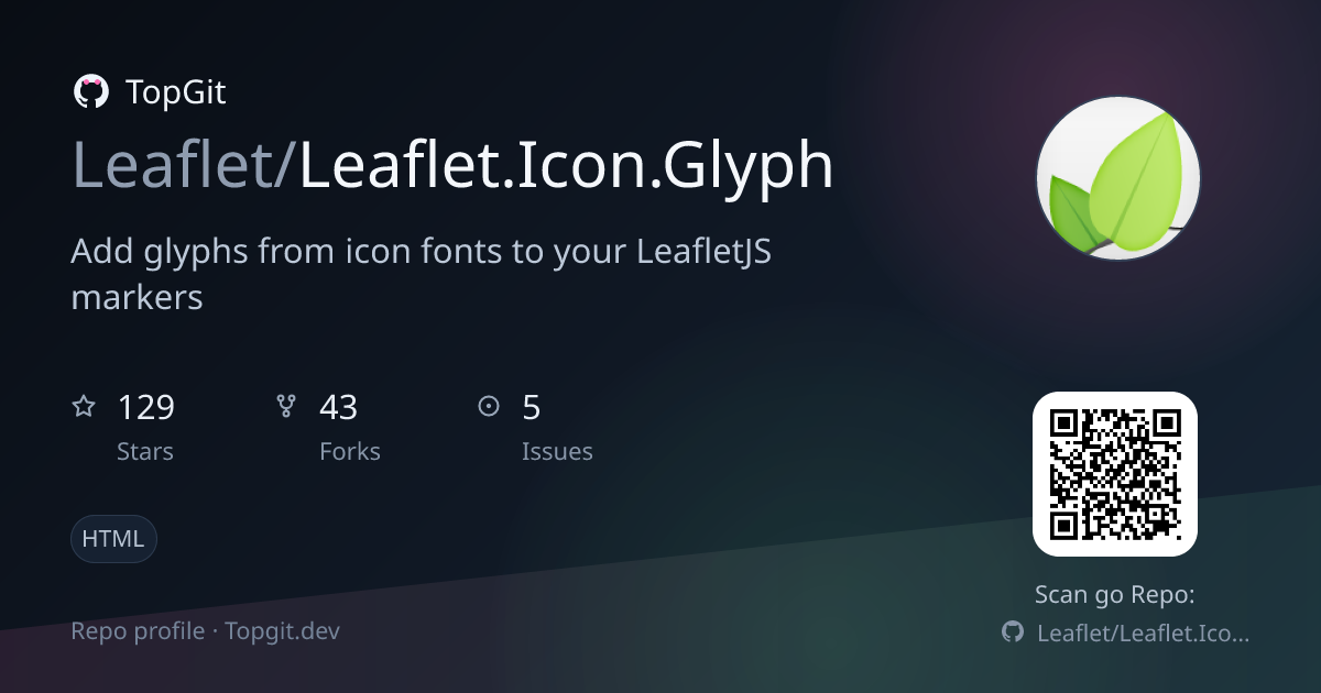 TopGit repo profile image for Leaflet/Leaflet.Icon.Glyph