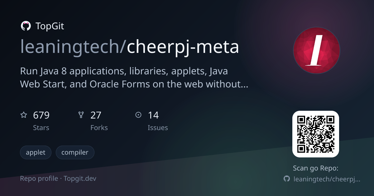 TopGit repo profile image for leaningtech/cheerpj-meta