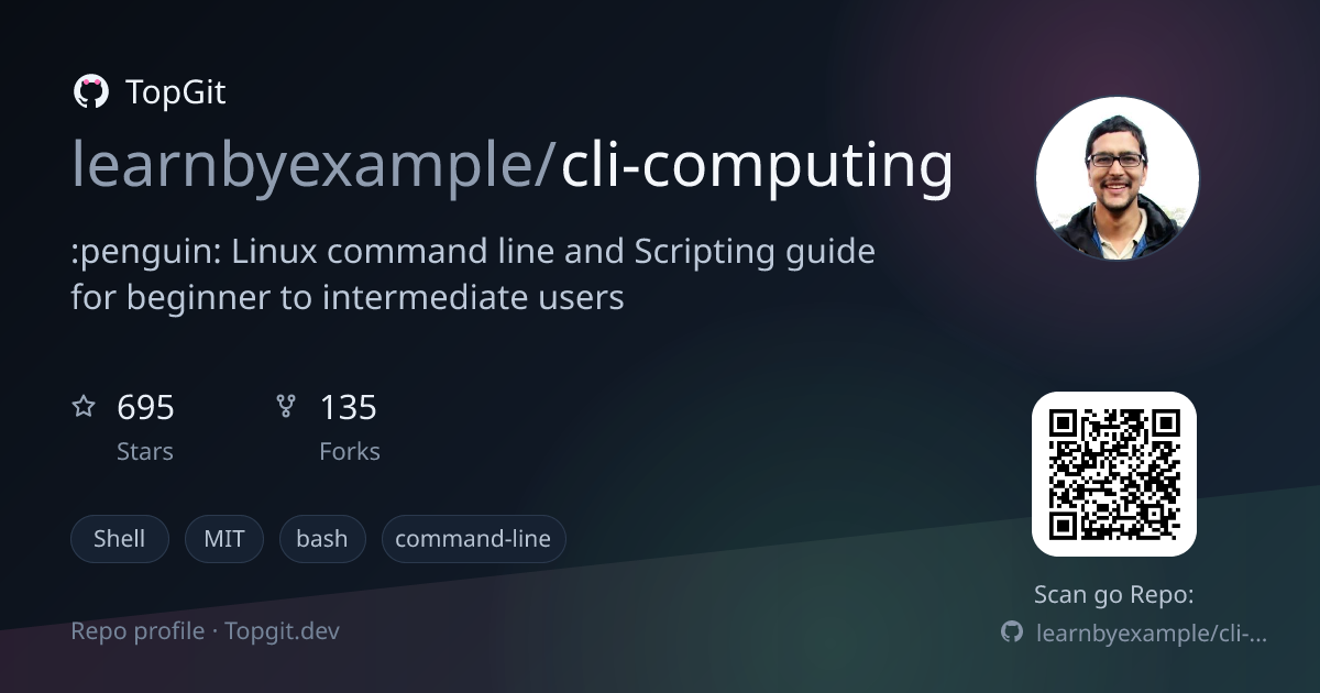 TopGit repo profile image for learnbyexample/cli-computing