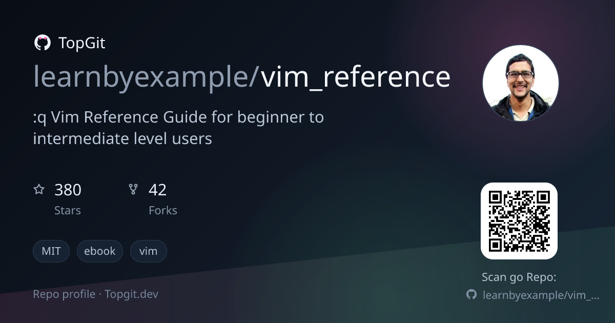 TopGit repo profile image for learnbyexample/vim_reference