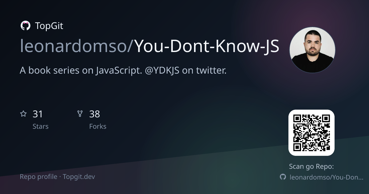 TopGit repo profile image for leonardomso/You-Dont-Know-JS