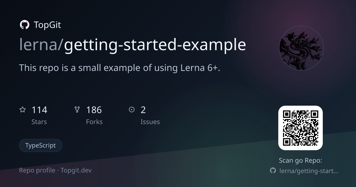 TopGit repo profile image for lerna/getting-started-example