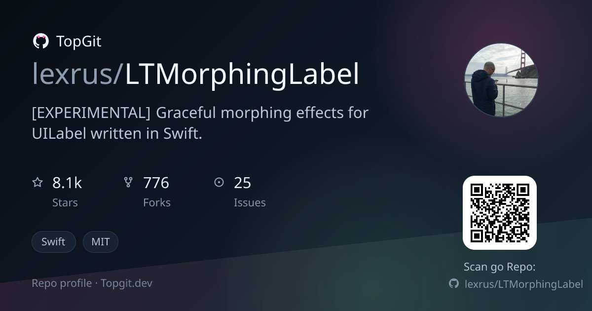 TopGit repo profile image for lexrus/LTMorphingLabel